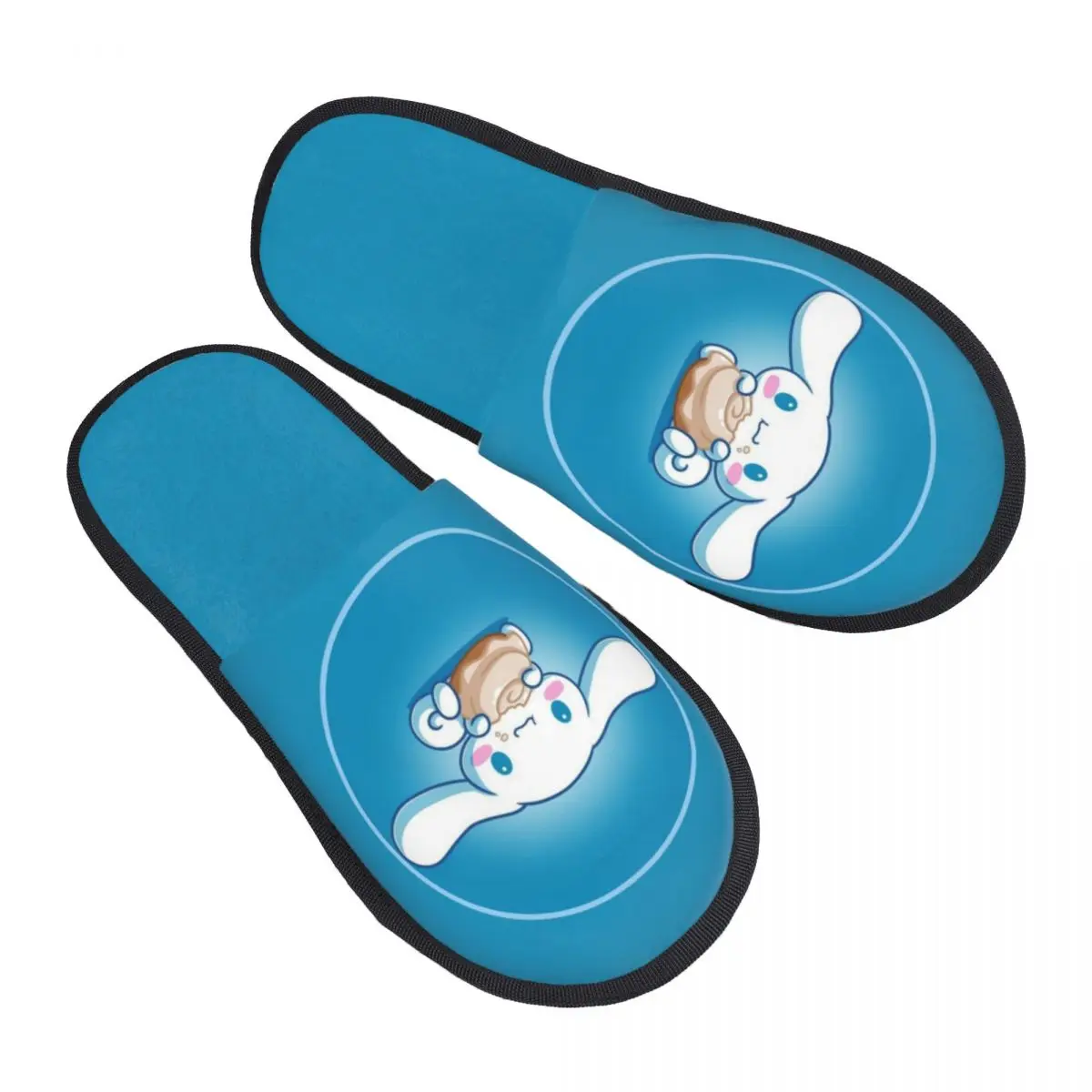 Zapatillas de espuma viscoelástica personalizadas de dibujos animados de Cinnamoroll, cómodas zapatillas de casa cálidas para mujer