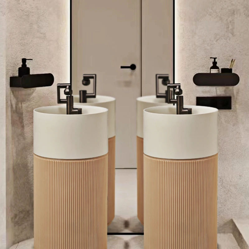 

Column vertical bathroom personality art column integrated floor-standing washbasin basin