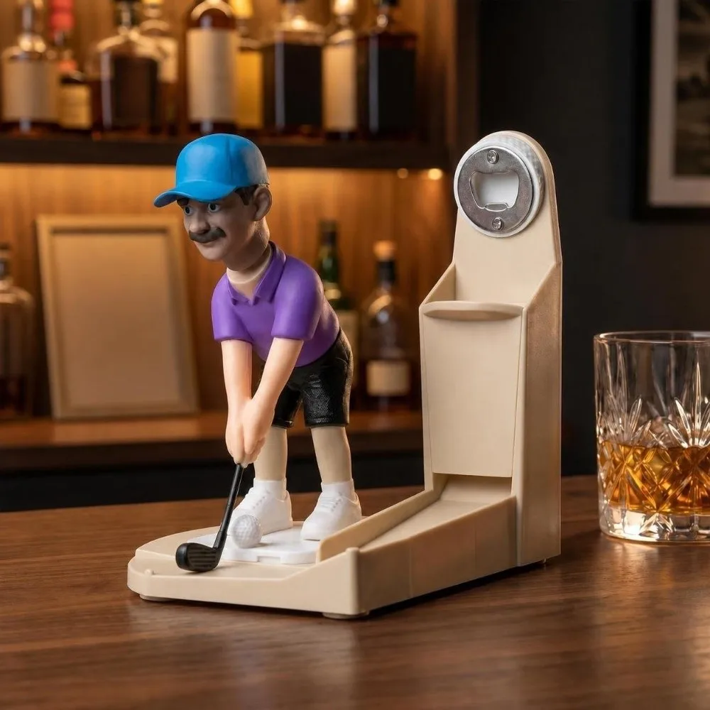 Fuuny PLA Golf Bottle Opener 3D Figurine with Score Board Golf Player Bottle Opener Desktop Bottle Opener Bar Accessories