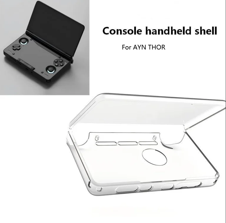For For AYN Thor Protective Dual-Screen Flip Game Console Transparent Case Shell Scratch-resistant Game Console Accessories