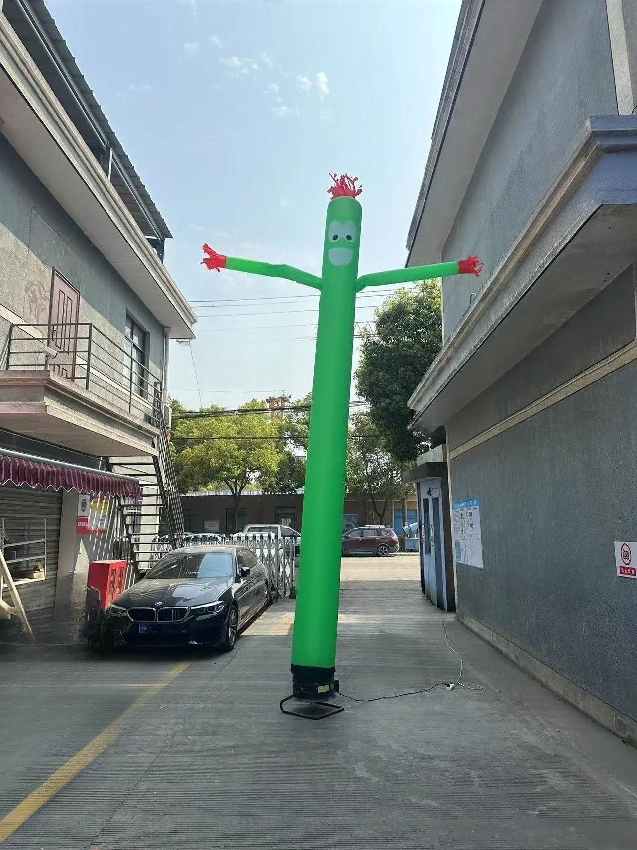 Green 20FT Aerial Dancer Inflatable Santa Sleigh Pipe Organ Festival Advertising Theme Event Decorations