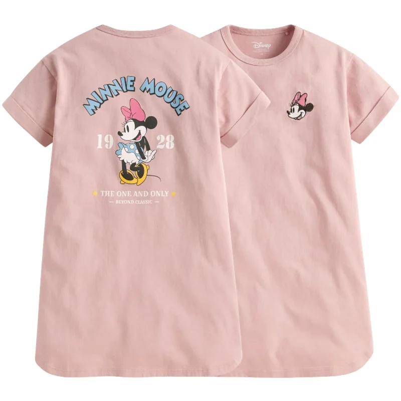 Stile giapponese nuova estate bambini ragazza vestito allentato a-line puro cotone sottile manica corta Mickey Minnie Winnie Bear gonna Casual K660