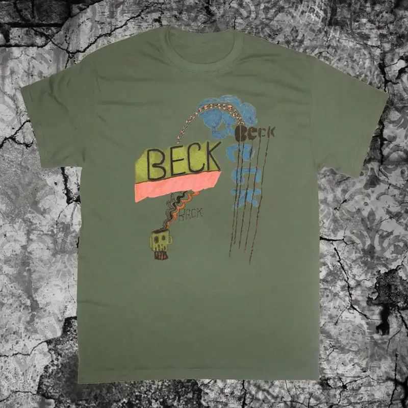 Beck Band Tour Rock Music T Shirt Short Cotton Military Green Mk035