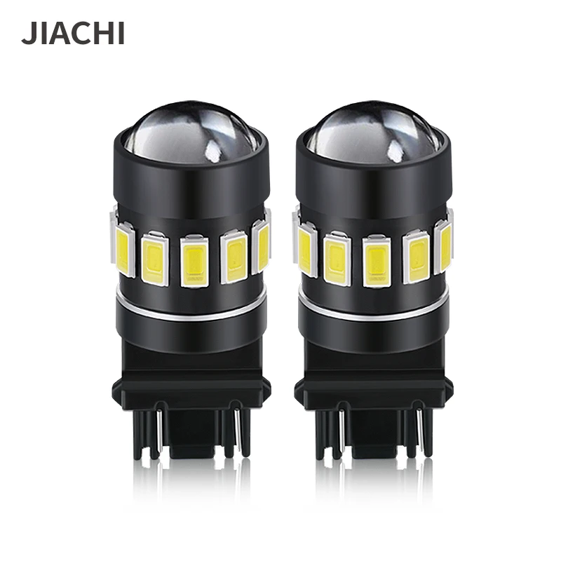 JIACHI Factory 100PCS Auto Car Lamp T25 3156 3157 Led Bulb P27W P27/7W 5630Chip Brake Turn Signal Tail Light White Amber Red 12V