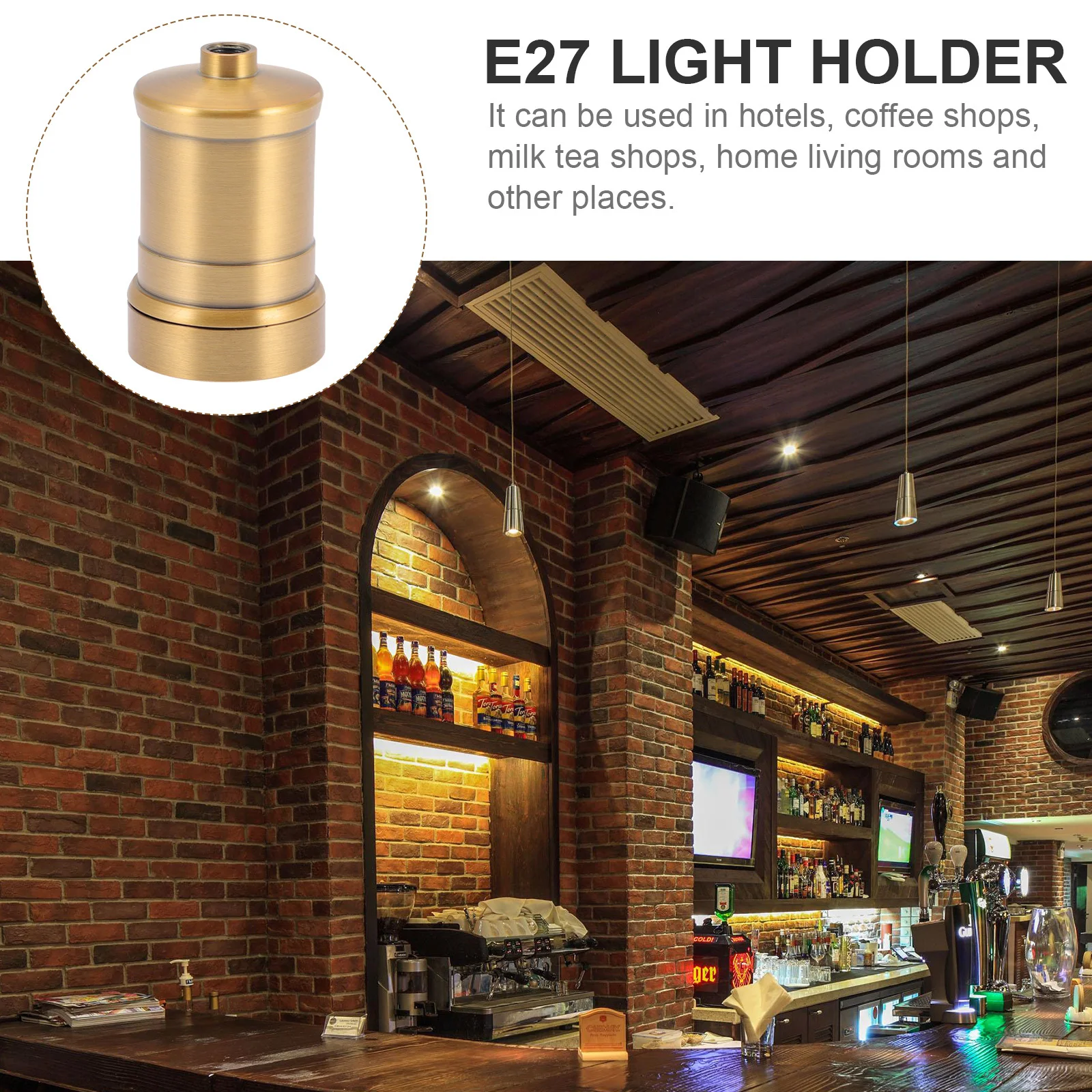 

Ceiling Light Holder E27 Threaded Lamp Socket Adapter for Pendant Lights Elegant Bulb Base Replacement High End Socket