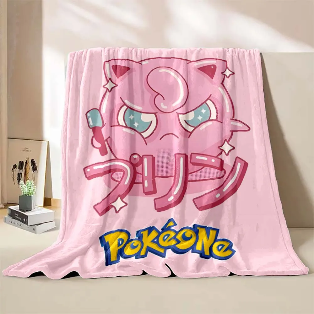 6 Sizes Cute Pokémon Jigglypuff Printing Blanket Adult Children Warm Blankets Home Travel Soft and Comfortable Blanket Pink Gift