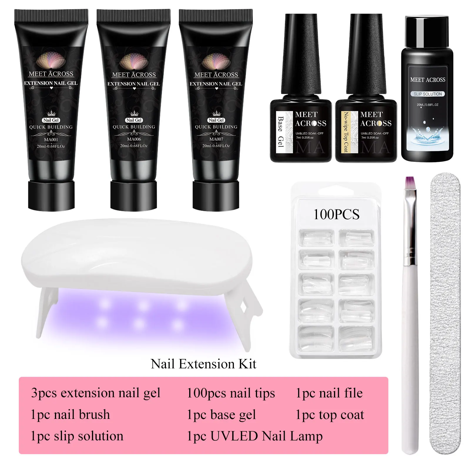 تمديد سريع هلام مجموعة طلاء الأظافر تمديد تمرغ هلام عدة مسمار الفن الاكريليك هلام الورنيش كيت للمبتدئين شبه دائم هلام #2