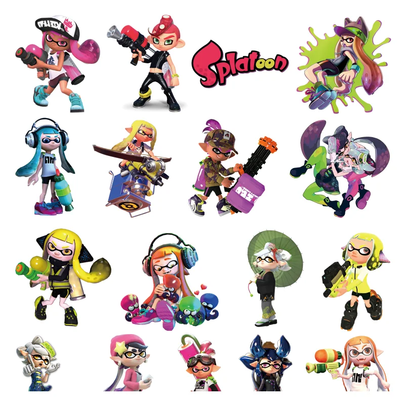 Classic game Splatoon iron on patches for clothes self-adhesive heat transfer stickers stripes for jeans