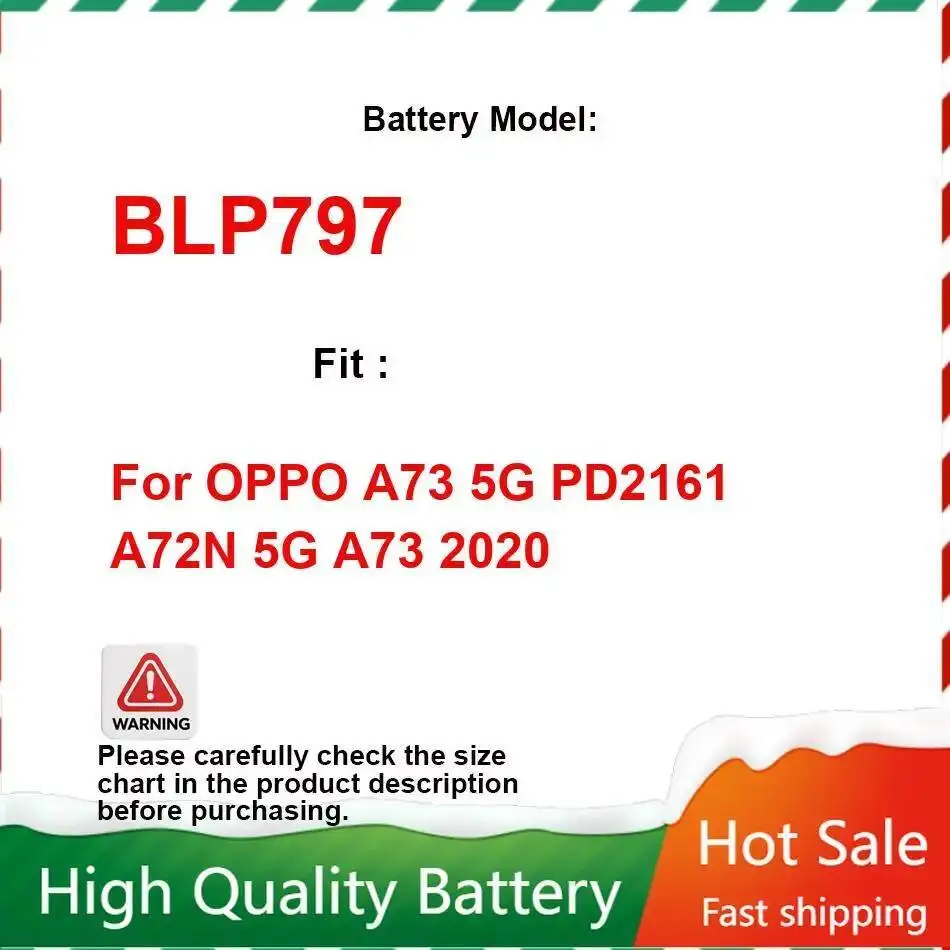 

For Oppo A73 5G PD2161 A72N 2020 4040Mah BLP797 Mobile Phone Battery Robust