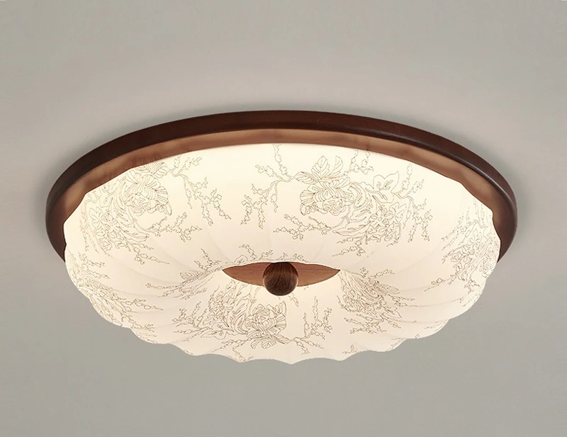 Francés, medieval, dormitorio, lámpara de techo, vintage, nogal