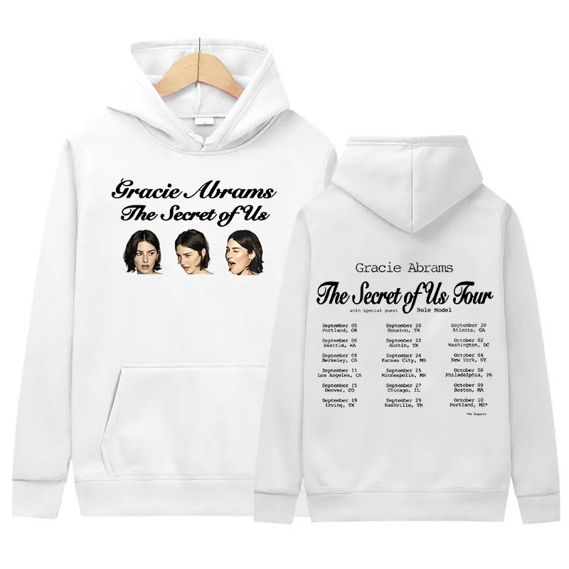 Gracie Abrams The Secret of Us Tour 2024 Hoodie Men Women Fashion Aesthetic Clothing Sweatshirt Retro Pullover Oversized Hoodies