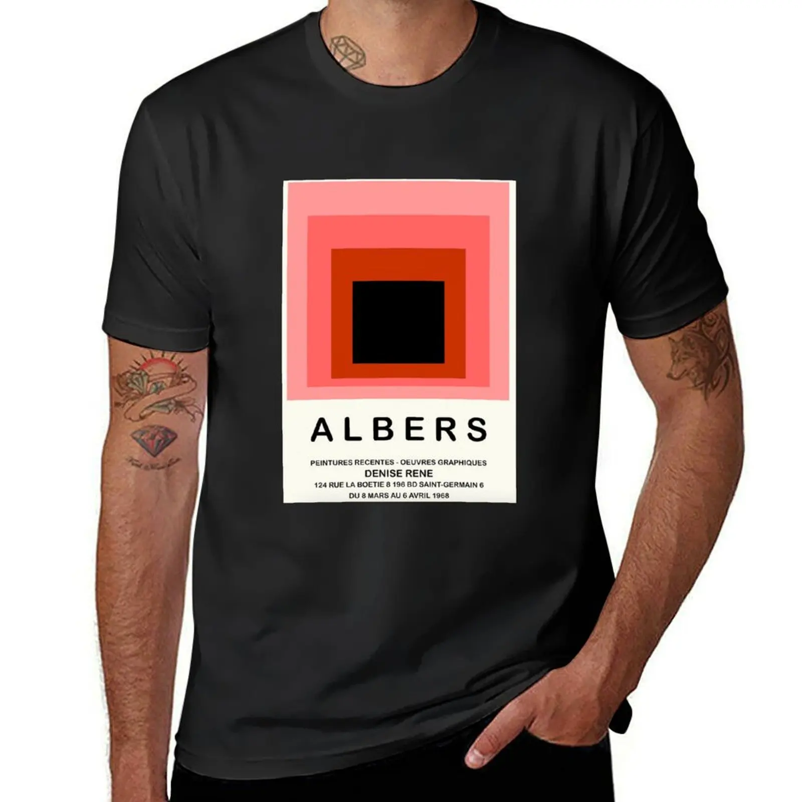 Minimalist Joseph Albers T-Shirt plus sizes sports fans summer top mens white t shirts