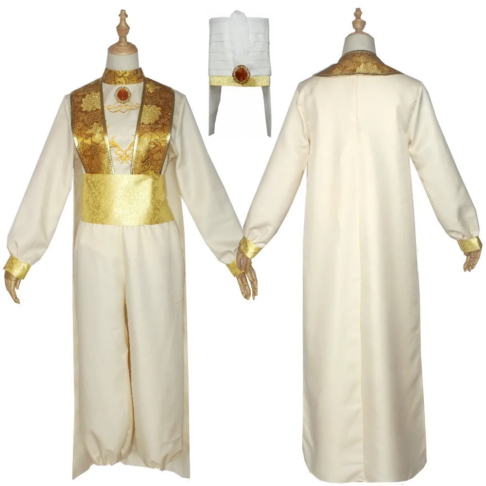 1000 ليال الأمير العربي علاء الدين أزياء الهالوين التأثيرية للبالغين خرافة تأثيري رداء مع قبعة أزياء الهالوين #1