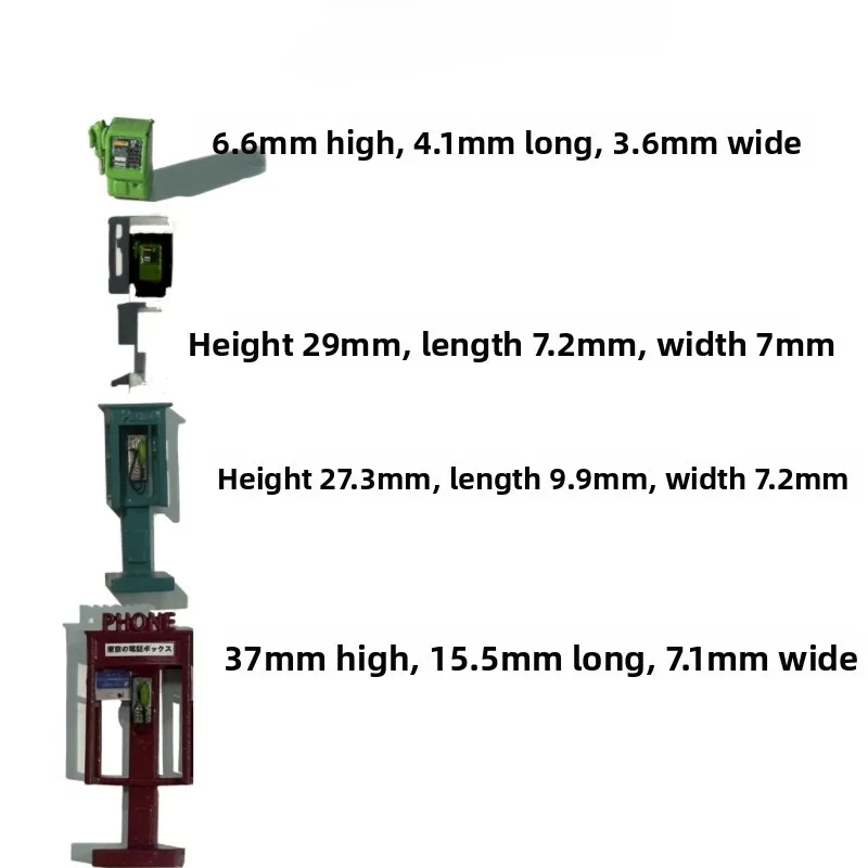 Diorama 1/64 Model Bilik Telepon Model Adegan Prop Garasi Tata Letak Kereta Api Jalanan Kota