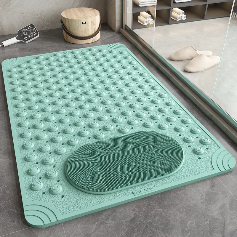 TPE Bathroom Anti Slip Mat Shower Anti Fall Home Pad Bath Room  Waterproof Massage Suction Cup Floor Mat