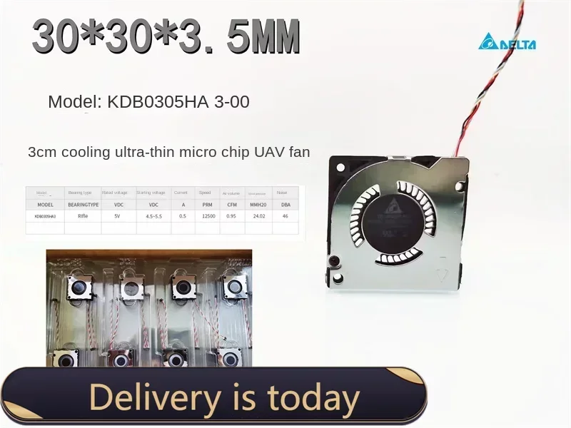 pa KDB0305HA3-00 5V 3CM heat dissipation 3003 ultra-thin microchip drone laptop turbine fan