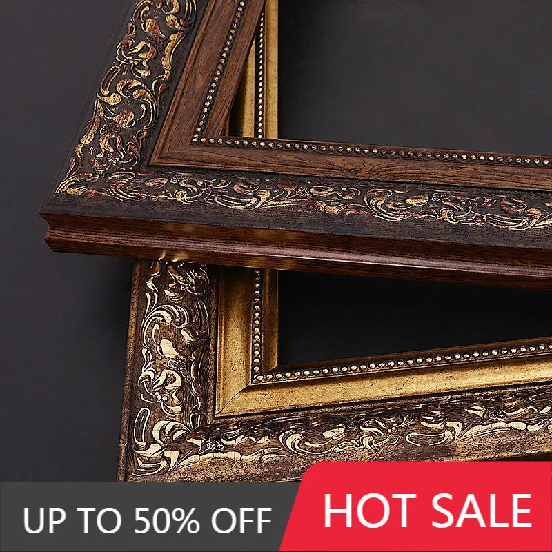 Vintage European Style Solid Wood Oil Painting Frame Empty Frame Ready to Hang Wall Decor Home Decor Living Room Art