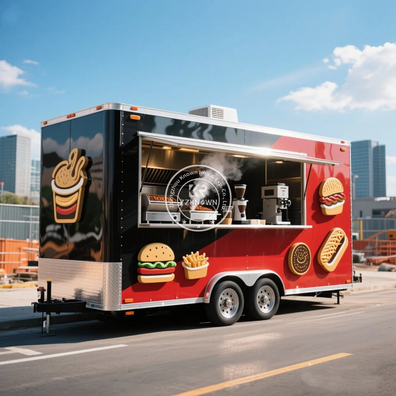 2025 Mobile Food Truck Trailer Commercial Catering Mobile Kitchen Food Trailers Fully Equipped USA Coffee Pizza Food Truck