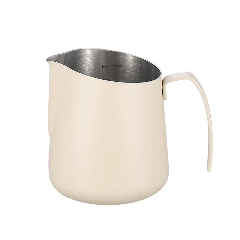 New Professional Slanted Mouth Milk Creamer Frothing Pitcher Stainless Steel Milk Foam Cup With Scale Latte Steam Coffee Cup