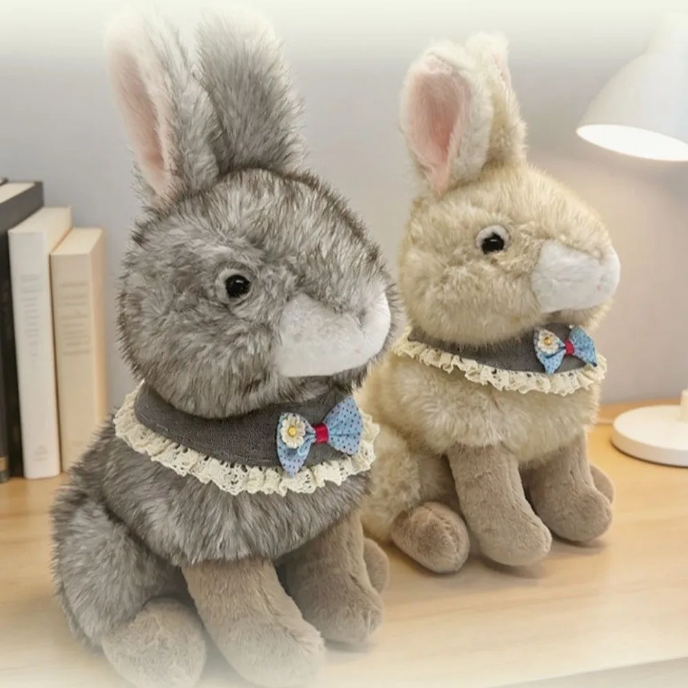 Vivid Soft Fluffy Rabbit Plush Toy Simulation Lifelike Bunny Stuffed Doll Cartoon Stuffed Bunny Doll Kid Gift
