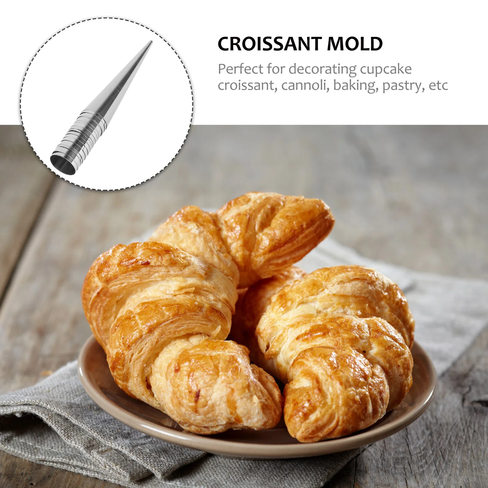 

16Pcs Stainless Steel Croissant Cannoli Molds Reusable Cylinder Shaped Baking Tubes Pastry Roll Coil Horn Tools