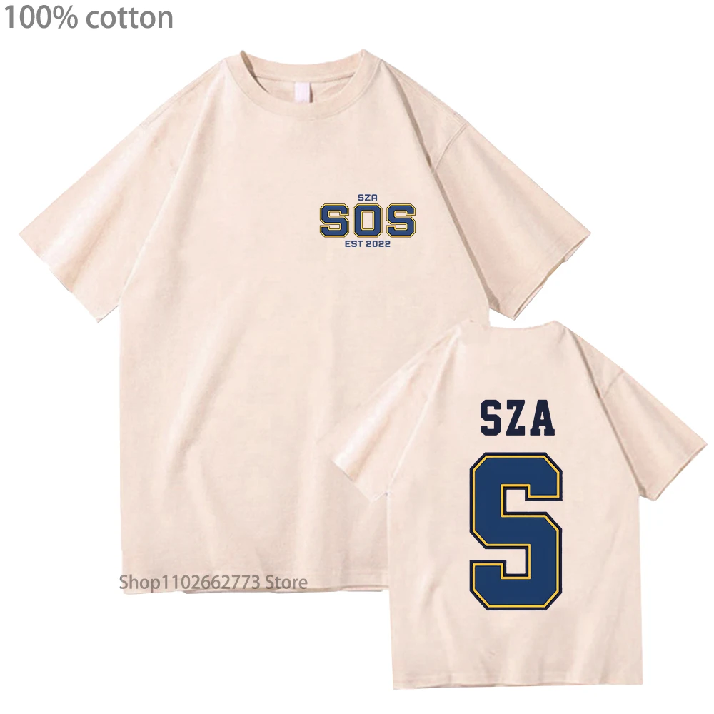 

SZA SOS Anime T-shirts Funko Pop Shirt Manga/comic Tshirt 100%Cotton Women Kawaii Cartoon Tee-shirt Summer Men Clothing Y2k Tops