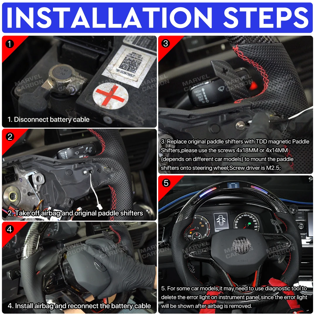 ل VW Golf 8 MK8 GTI R R Line 2021 2022 2023 2024 2025 ألياف الكربون اللامعة المغناطيسي عجلة القيادة مجداف المحولات