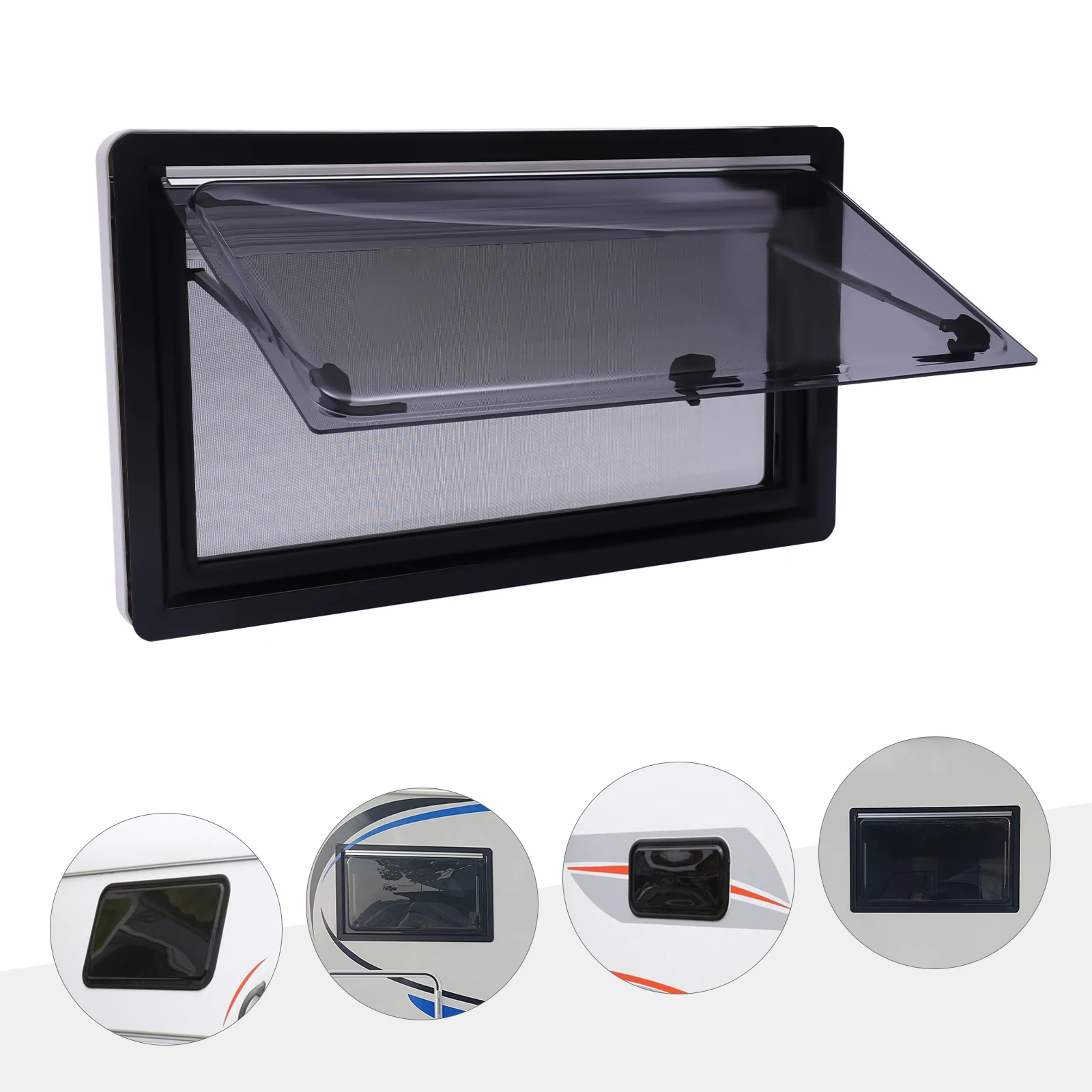 900x500 mm RV Caravan Extrapolated Ventilation Exhibit Motorhome Hatch External Push Window with Fly Screen for Van Camper