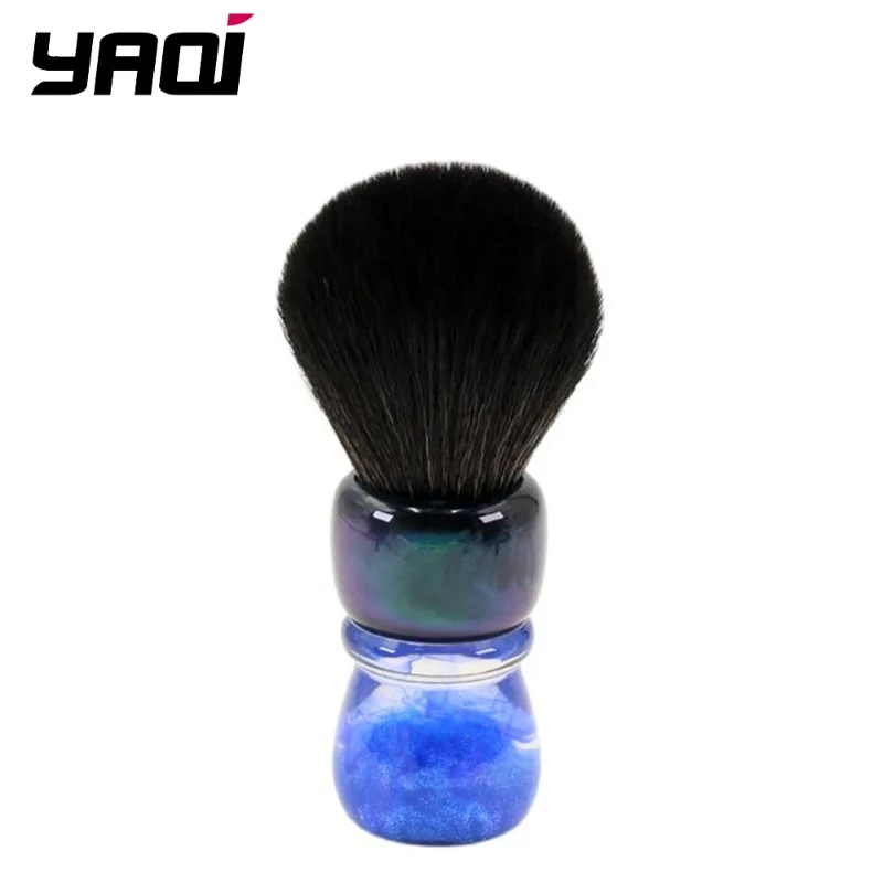 YAQI-brocha de afeitar con mango de resina oceánica para hombre, pelo sintético de 28MM de alta calidad, herramienta para limpieza facial