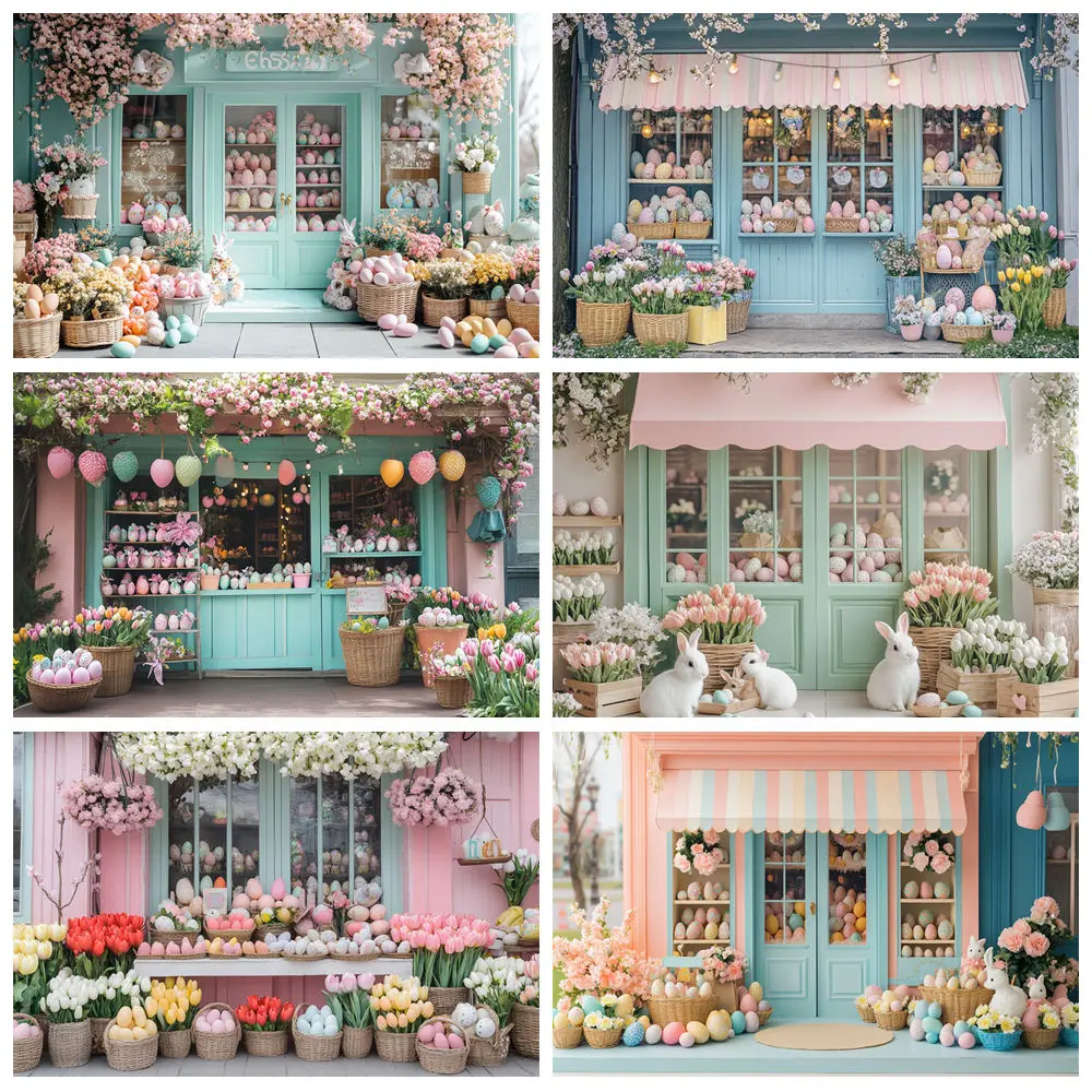 

Happy Easter Backgrounds For Photographs Bunny Floral Eggs Easter Shop Decor Baby Shower Kids Birthday Party Backdrop Photozone