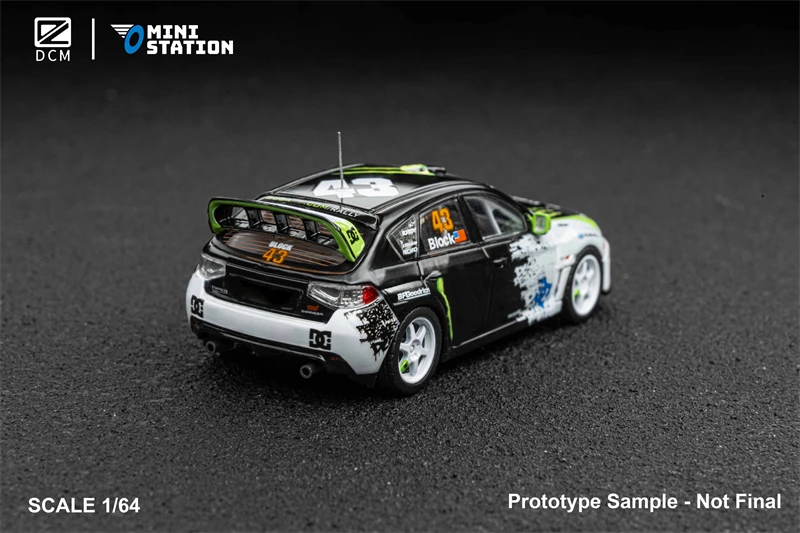 [Preventa] Mini estación x DCM 1:64 2008 Impreza WRX STI Rally Block43 limited999 coche modelo fundido a presión