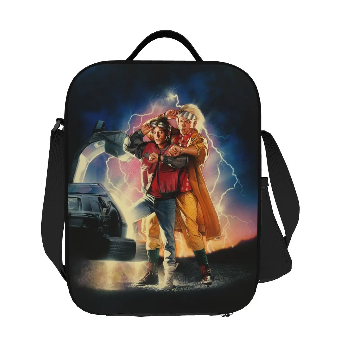 

Custom Marty And His Fusion Powered Future Insulated Lunch Bags Back To The Future Portable Thermal Cooler Lunch Box Women Kids