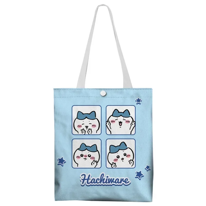 Chiikawa Anime Kawaii Shoulder Canvas Stationery Bag Student Hachiware Usagi Cartoon Cute Large Capacity Storage Handbag Gifts