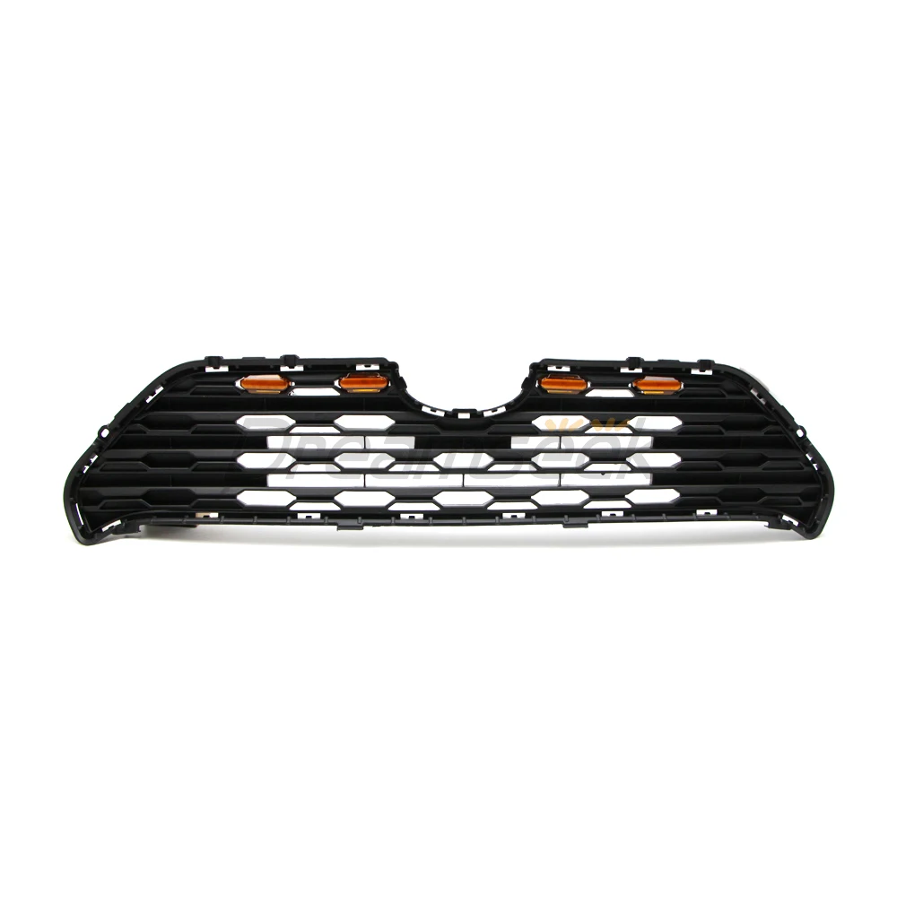 Front Bumper Grille with Amber LED Lights Grilles For Toyota RAV4 XA50 2019 2020 2021 2022 2023 Matte Black Exterior Accessories