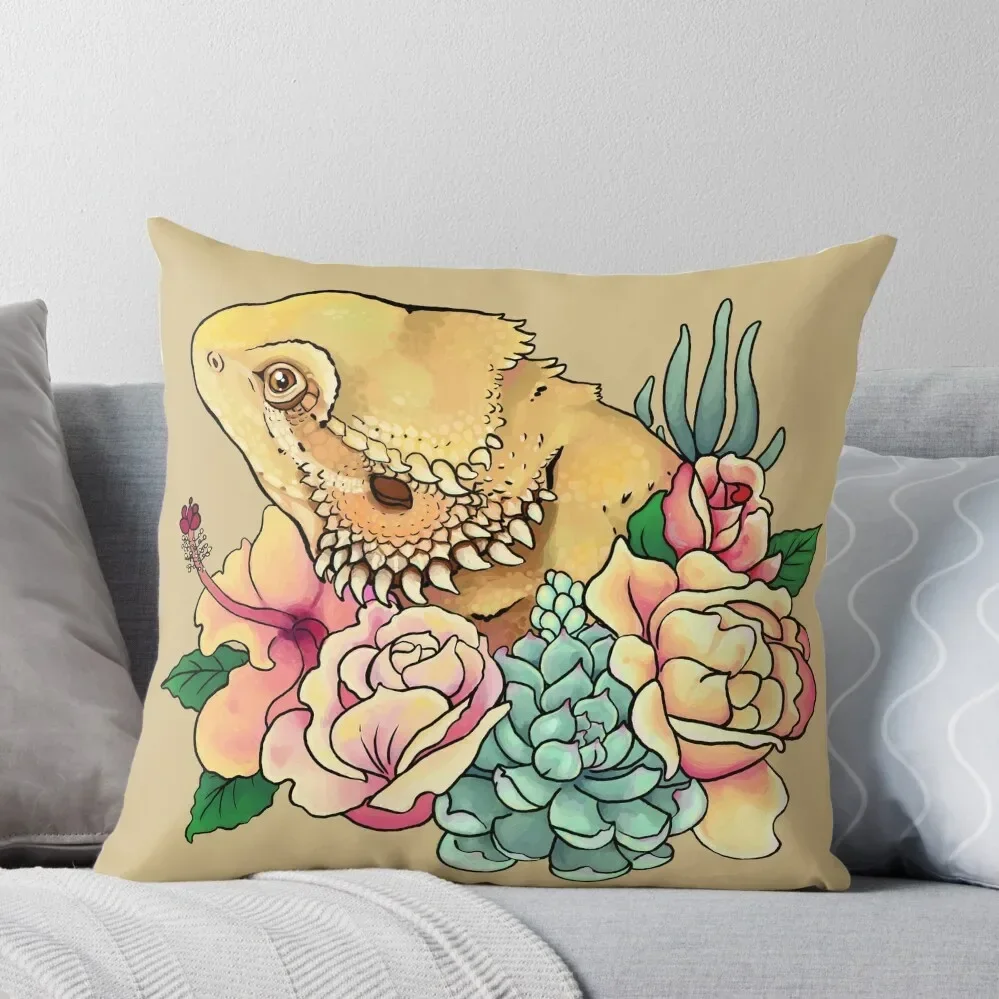 Pastel Bearded Dragon Throw Pillow Cusions Cover Sitting Cushion Decorative Cushion Cover Pillow