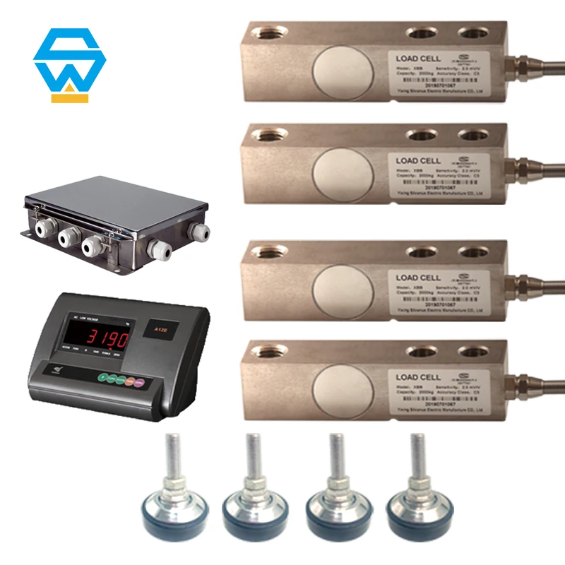 

Animal Scale Load Cell Sensors Kit for Platform Scale Load Cell with Junction Box and Indicator