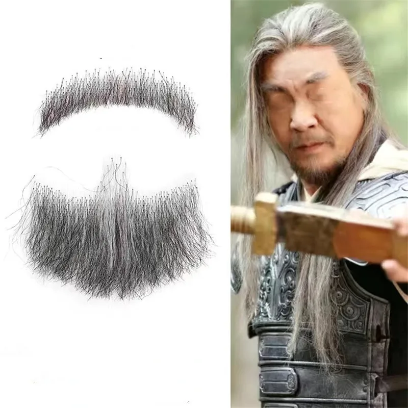 Lace Beard for Man Fake Mustache for Men Theatrical/Holiday/Drama Realistic Makeup Lace Beard