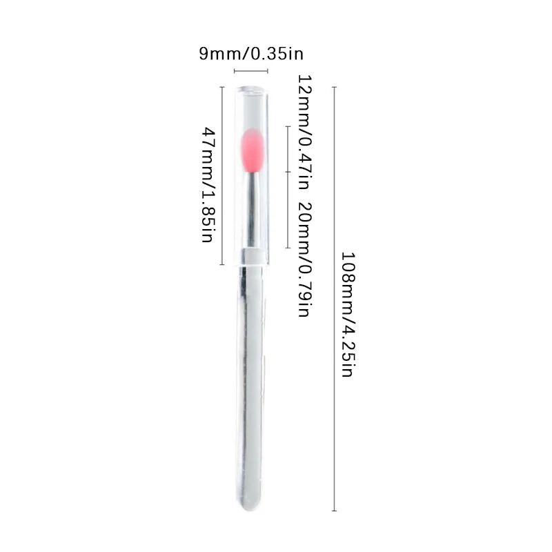 1Pc pennello per labbra portatile in Silicone con coperchio applicatore di balsamo per le labbra multifunzionale morbido rossetto Lipgloss pennelli per il trucco dell'ombretto