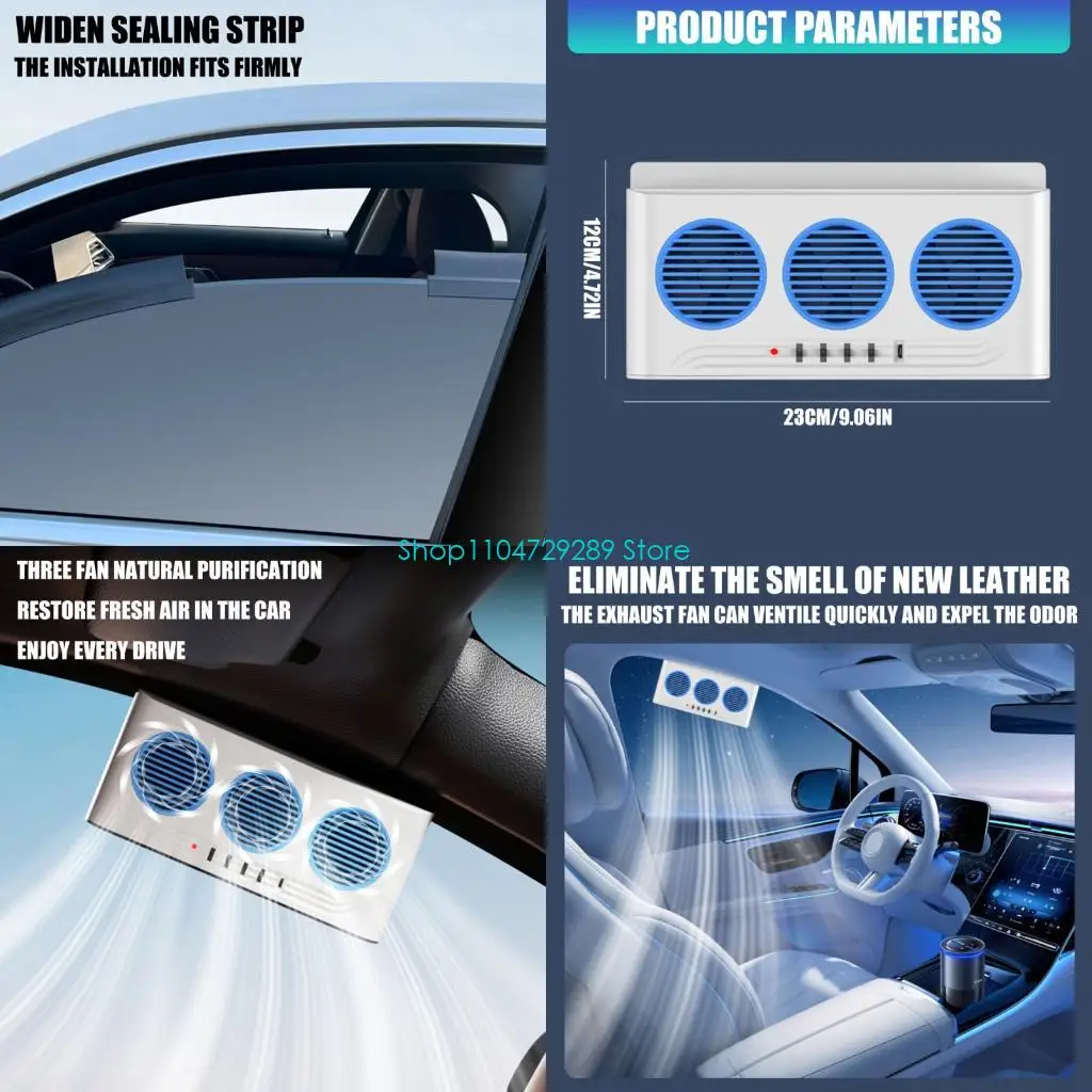 D8KE Solar Car Exhaust Fan Rapid Temperature Reduction Odor Eliminate Ventilation Fan