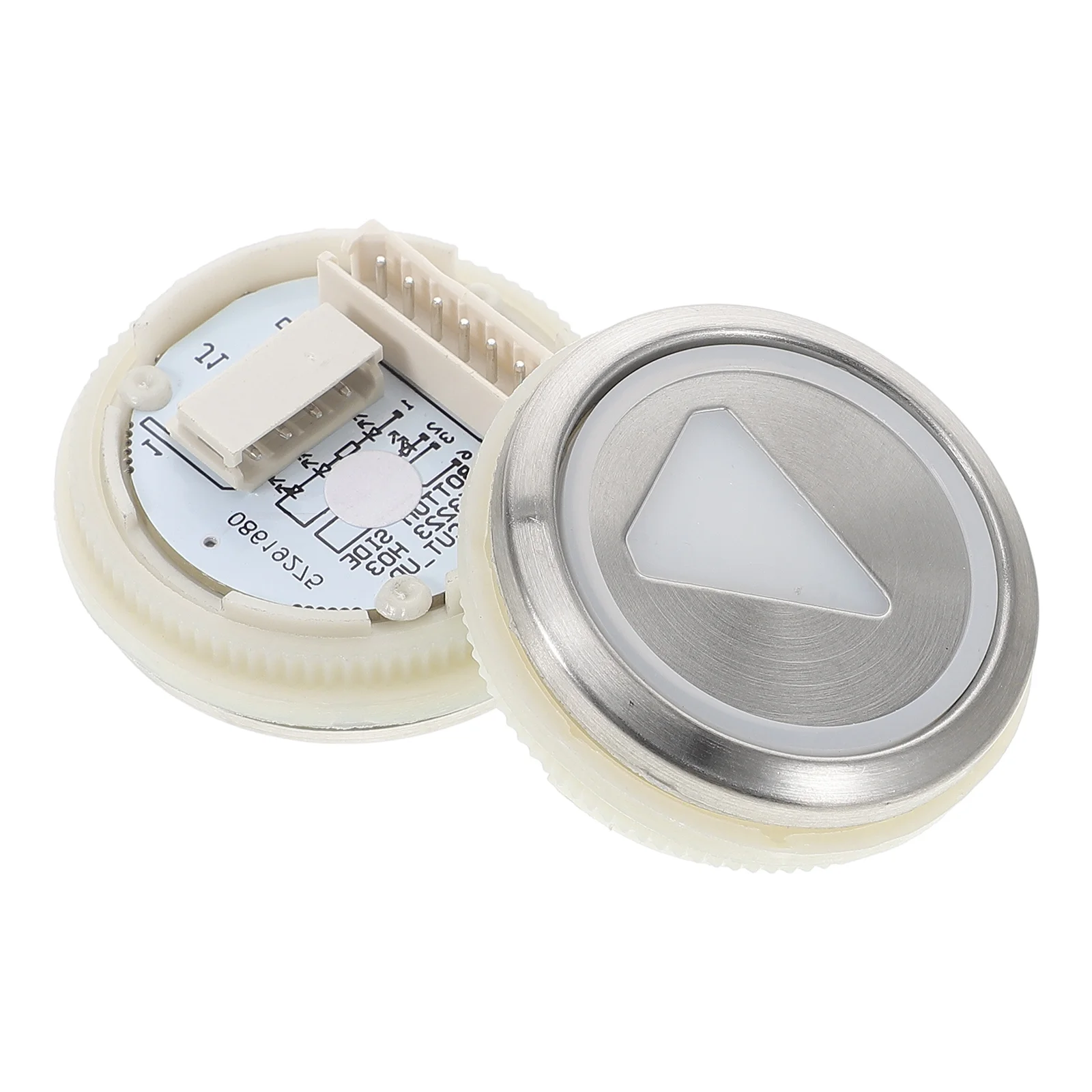 

2 Pcs Elevator Button Accessories 50mm White Light Emergency Metal Round Replacement Parts Elevator Spare