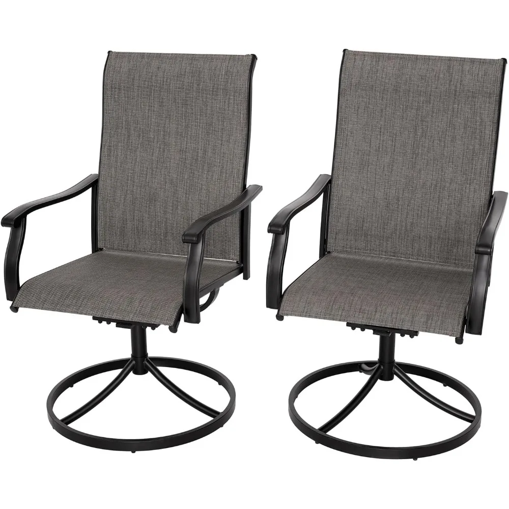 

Patio Swivel Dining Chairs Set of 2, Outdoor Metal Chair with Textilene Mesh Fabric Patio Furniture Set Porch Chairs with Metal