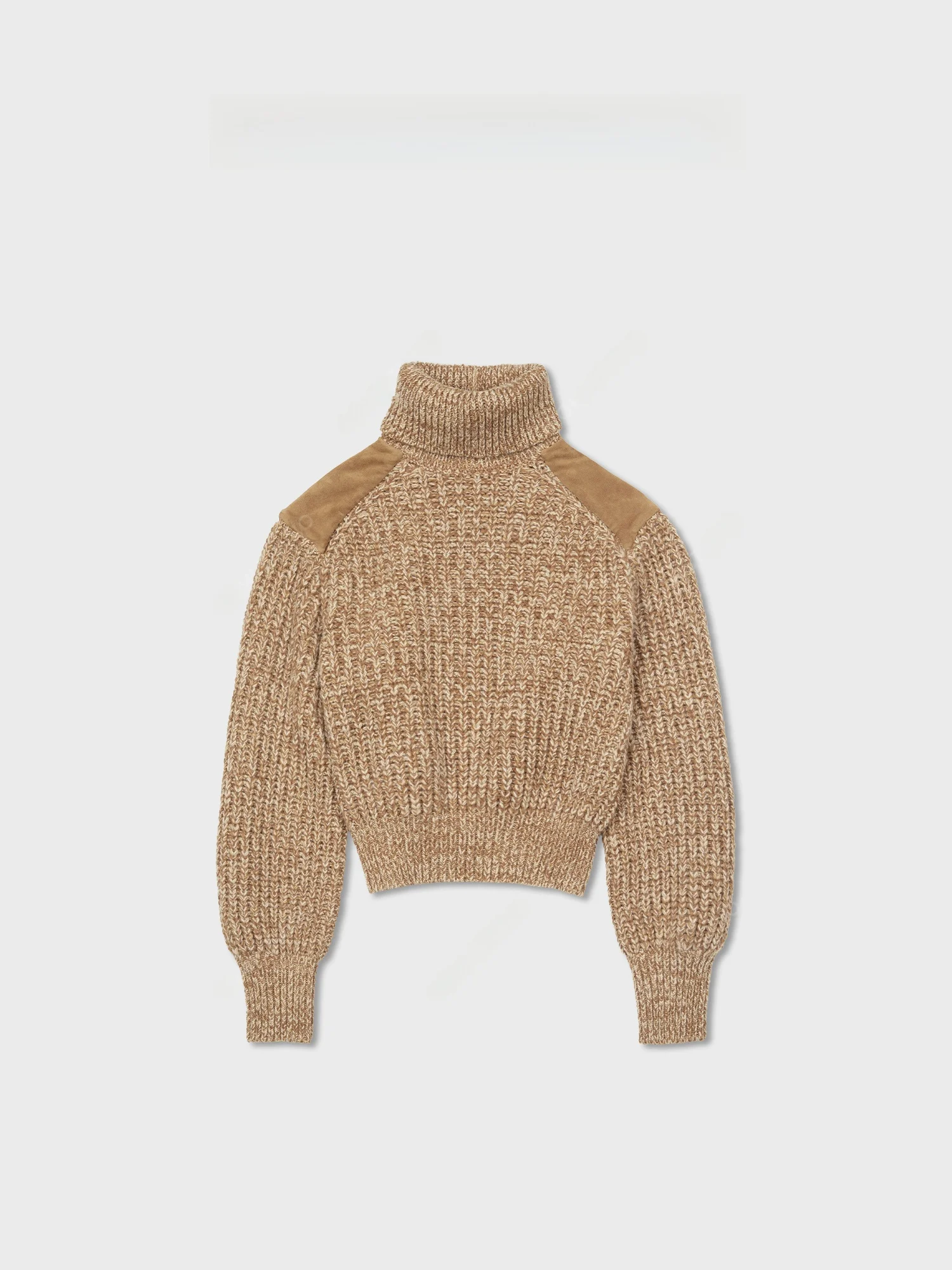 

Женский вязаный свитер Romance Studio Camere с высоким воротником, шерстяными вставками и пэчворком, повседневный, свободного кроя, с длинными рукавами