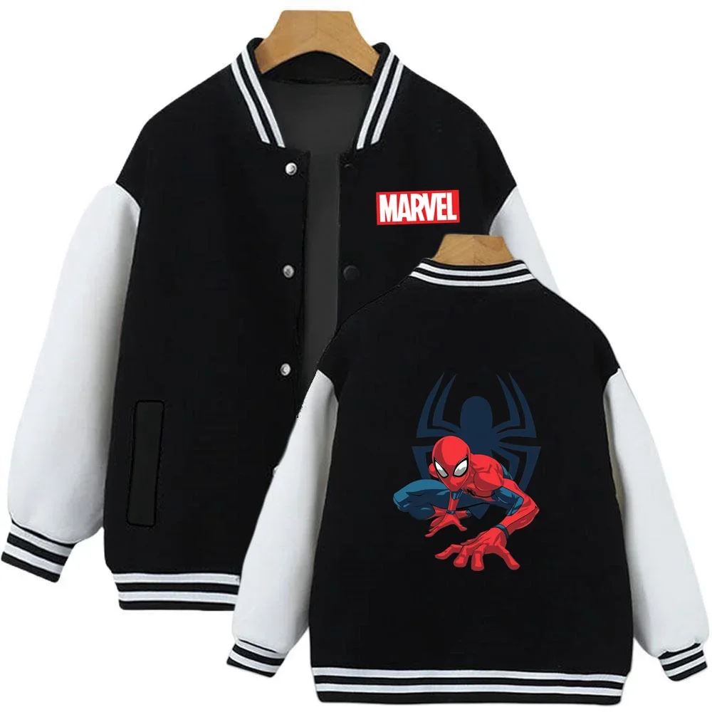 Spiderman Venom Baseball Uniform Kids Clothes Boys Hoodie Sweatshirt Thick Coat Girls Warm Jacket