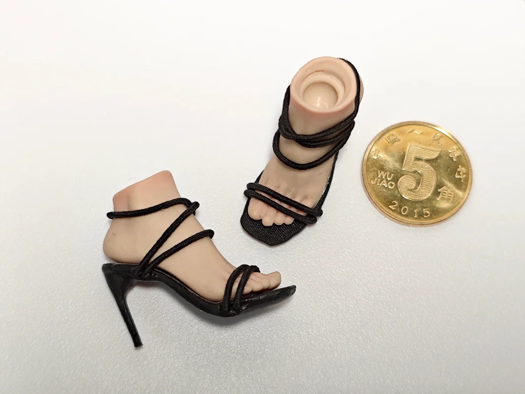 1/6 Scale Female Soldier Thin Strap High Heels Sandals for 12'' Worldbox/Tbl