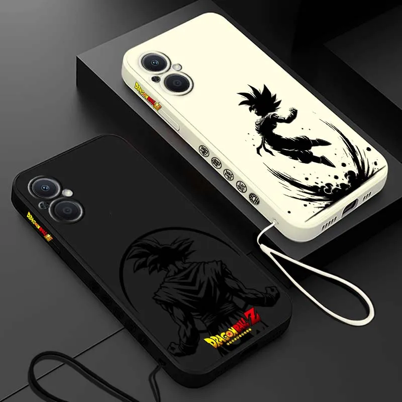 

Anime Cool D-Dragon Balls Goku Cover For OPPO Reno 8 7 6 5 A96 A78 A74 A72 A58 A53 A40 A54s Lite 5G Liquid Left Rope Phone case