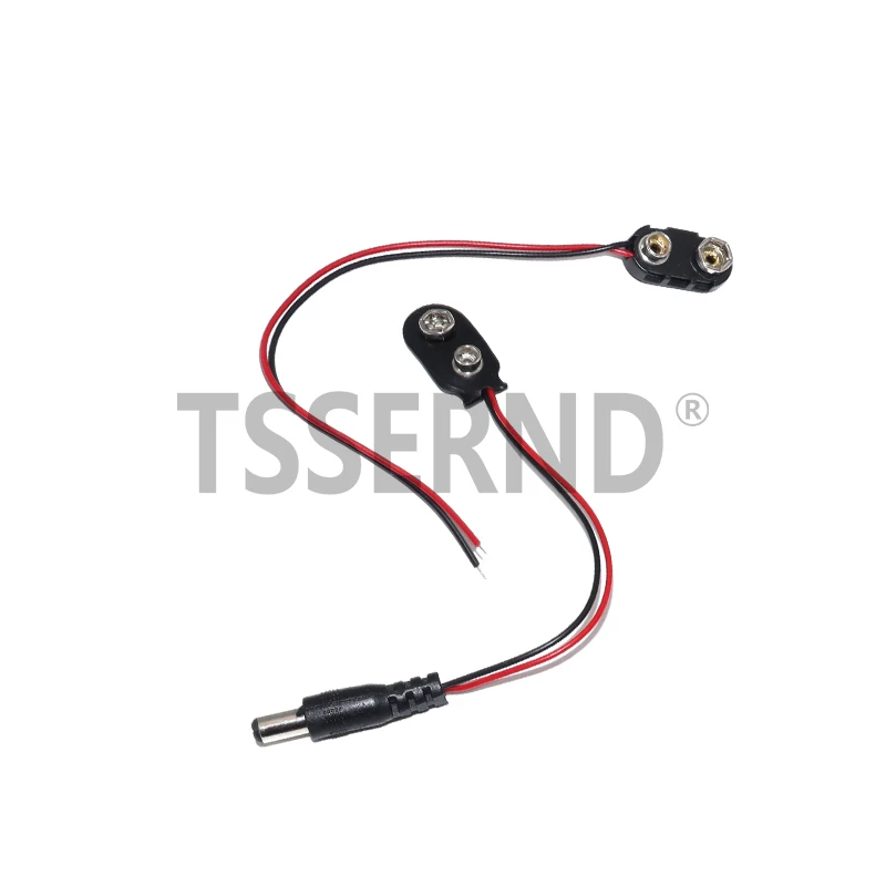 10PCS 15CM I type 9V Battery Snap Connector clip Lead Wires holder Line length