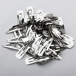 50pcs/lot Silver Tone Snap Hair Clips 30mm 40mm 50mm Craft Bow for Girls Kids Boutique Hairs Accessories Headwear Gifts