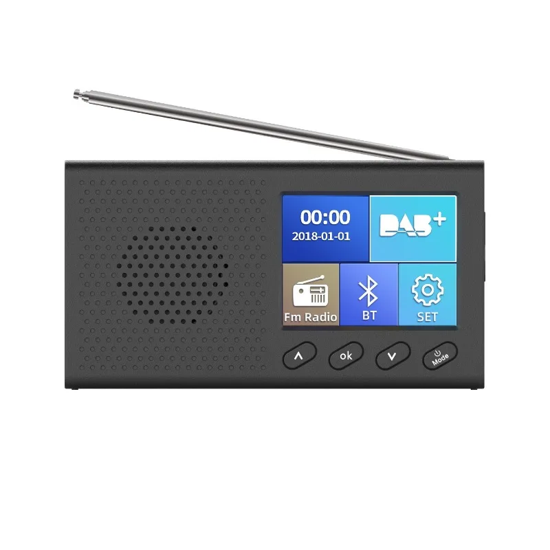 

Портативное DAB+ FM-радио с Bluetooth-колонкой, ЖК-дисплеем, цифровым радиоприемником, антенной и функцией часов для дома и улицы