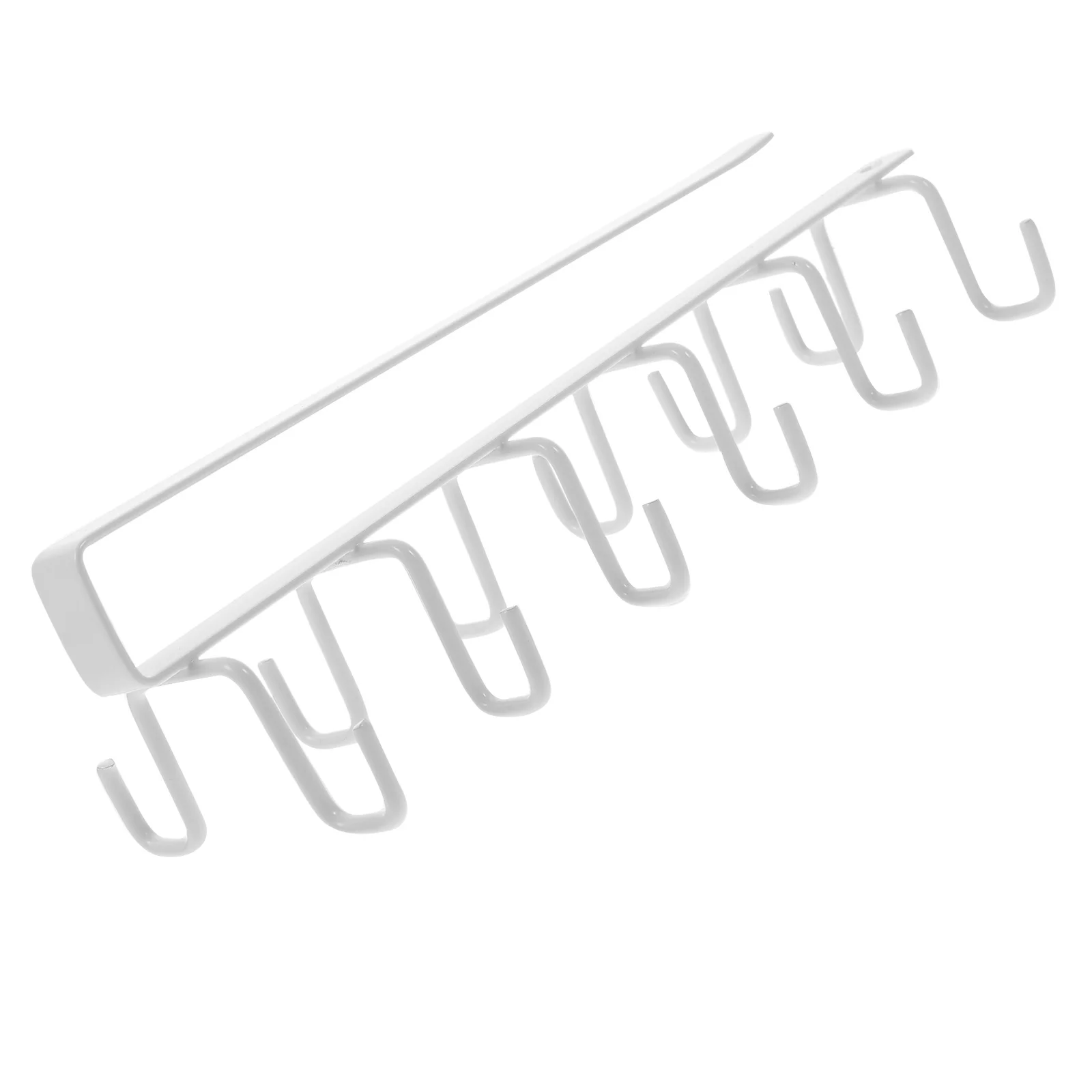 

Wall Mounted Kitchen Hook Rack Iron Mug Utensil Hanger Under Cabinet Storage Organizer No Drill Space Saving Cup Drying