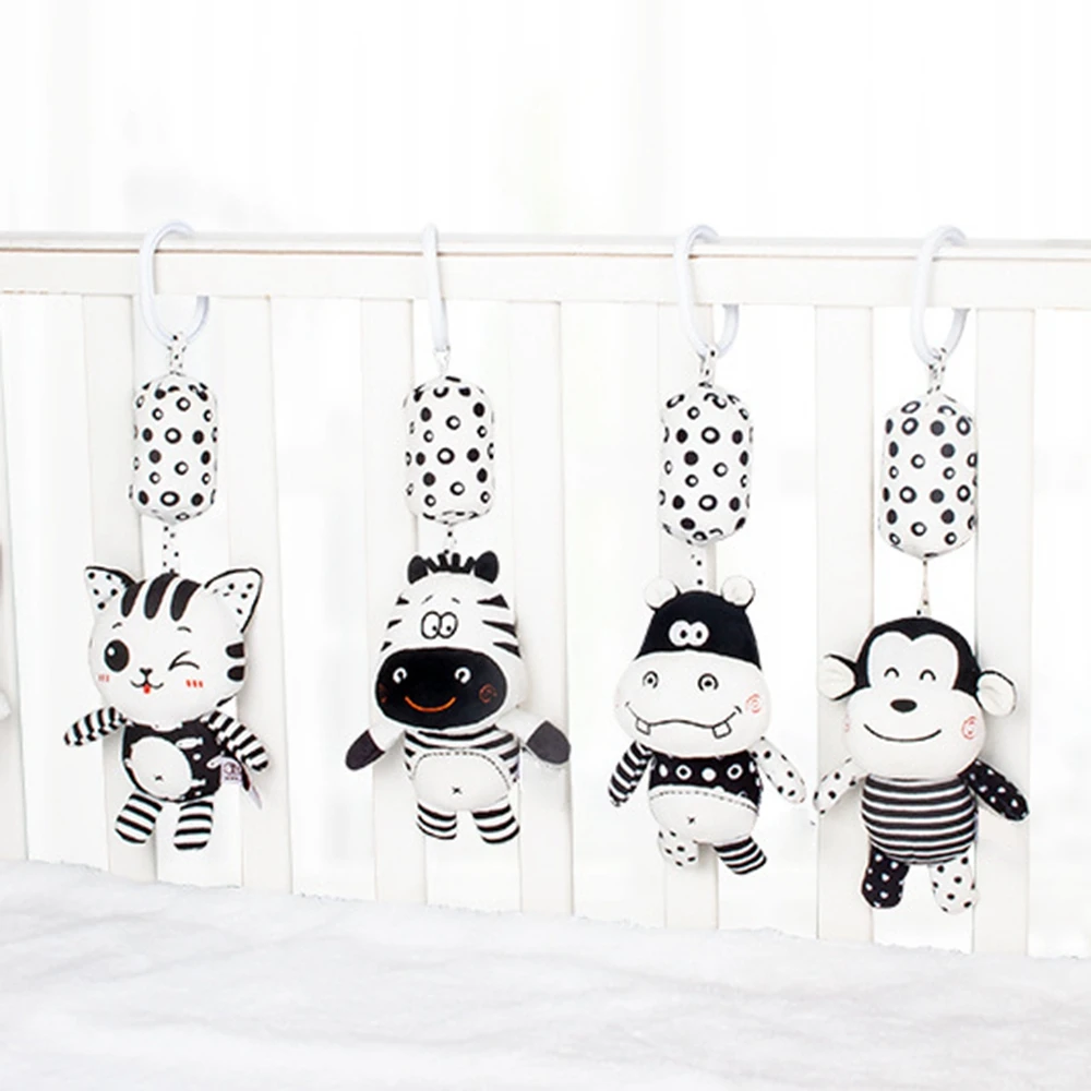 

Wind Chime Black And White Travel Stroller Infants Kid Toys Educational Toy Rattles For Kid Crib Hanging Bells Baby Gifts